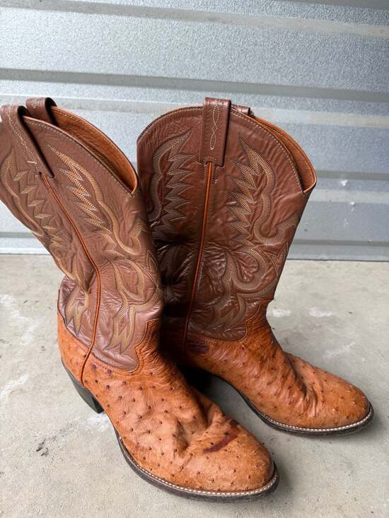 Tony Lama Other - Tony Lama Full Quill Ostrich Leather Western Cowboy Boots Brown